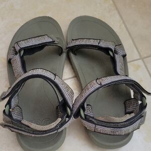 TEVA Olive Green Outdoor Hook-and-Loop Sandals Size 4